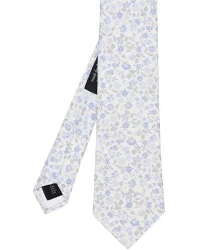 Jules B Silk Floral Tie - Blue