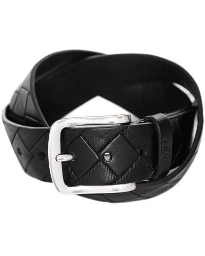 Joop! Leather Diamond Belt - Black