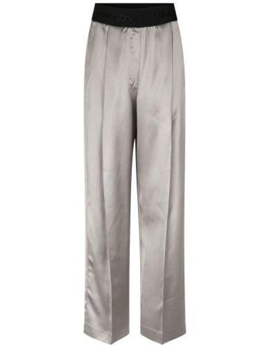 Stine Goya Ciara Wide-leg Satin Trousers - Grey