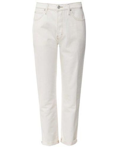 FRAME Le Mec Raw After Cropped Jeans - White