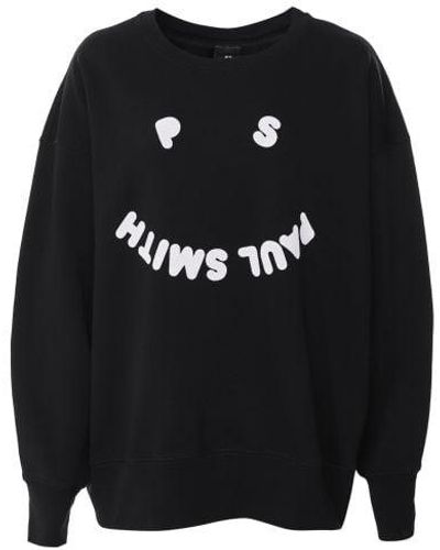 Paul Smith Ps Happy Print Organic Cotton Sweatshirt - Black