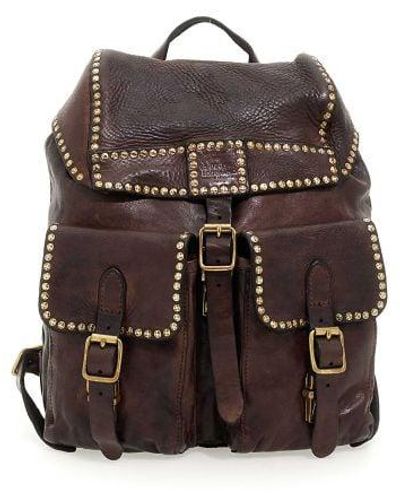 Campomaggi Kura Leather Studded Backpack - Brown