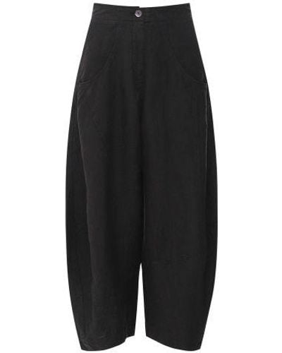 Oska Pure Linen Wide-leg Trousers - Black