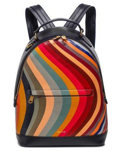 Paul Smith Swirl Print Leather Backpack - Red
