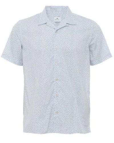 Paul Smith Short Sleeve Floral Shirt - Blue