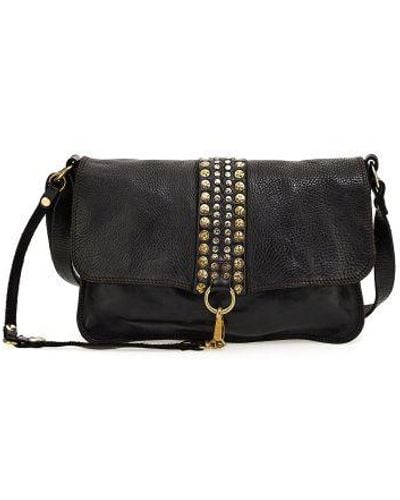 Campomaggi Nemi Studded Leather Crossbody Bag - Black