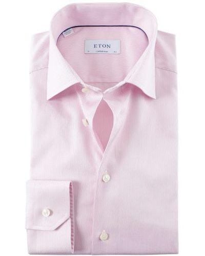 Eton Contemporary Fit Fine Stripe Shirt - Pink