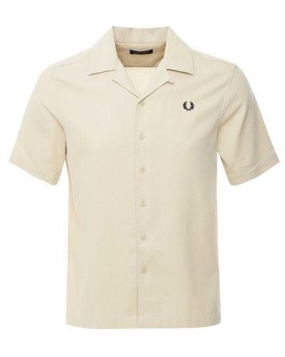 Fred Perry Short Sleeve Pique Shirt - Natural