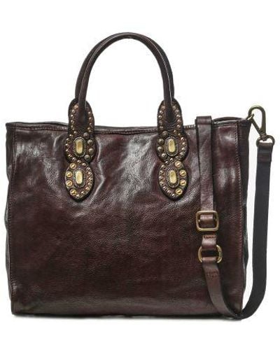 Campomaggi Leather Studded Shopper Bag - Brown