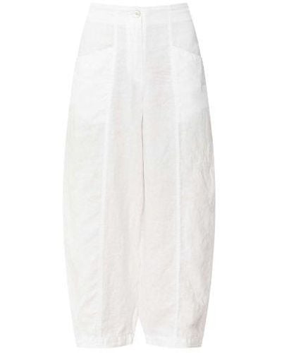 Oska Cropped Linen Trousers - White