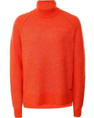 Replay Garment Dyed Roll Neck Jumper - Red