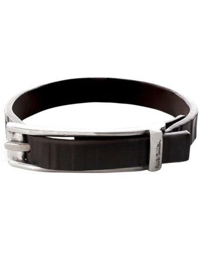 Paul Smith Leather Buckle Bracelet - Black