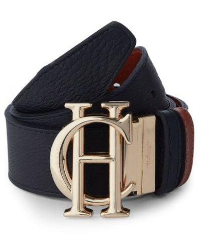 Holland Cooper Hc Classic Reversible Leather Belt - Blue