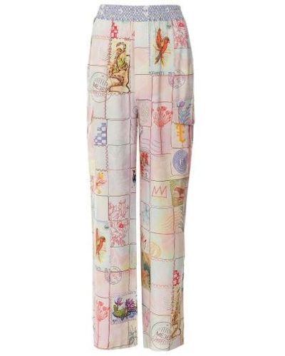 ME 369 Linen Frida Cargo Trousers - Pink
