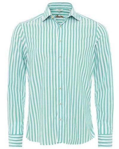 Stenströms Linen Striped Shirt - Green