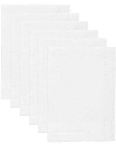 Amanda Christensen Cotton Pocket Square 6 Pack - White