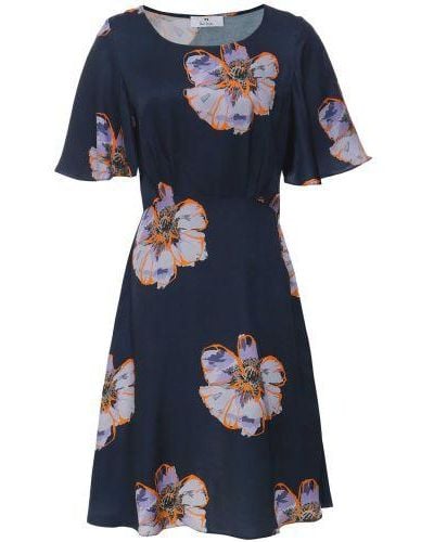 Paul Smith Anemone Floral Mini Dress - Blue