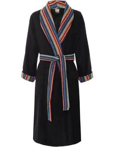 Paul Smith Artist Stripe Trim Dressing Gown - Black