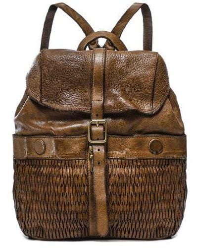 Campomaggi Woven Leather Backpack - Brown
