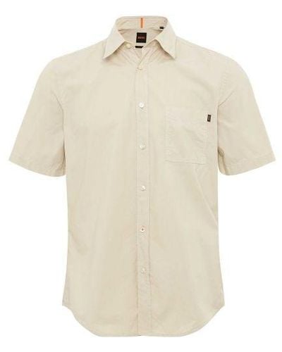 BOSS Short Sleeve Relegant_6 Shirt - Natural