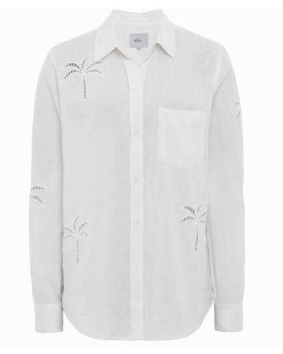 Rails Charli Palm Tree Eyelet Shirt - White