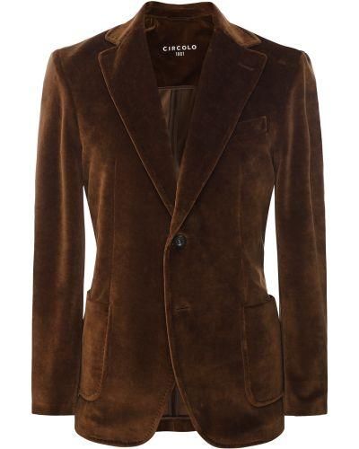 Circolo 1901 Slim Fit Velvet Jacket - Brown