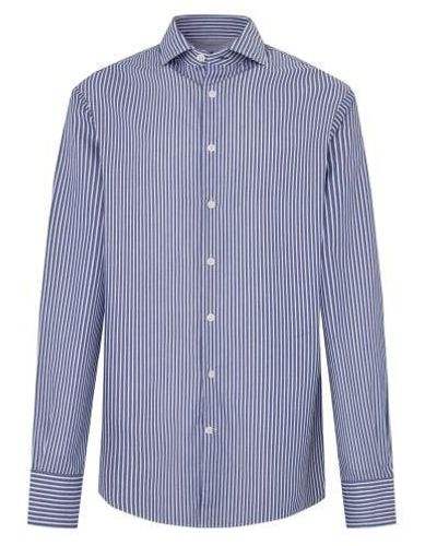 Hackett Classic Fit Striped Shirt - Blue