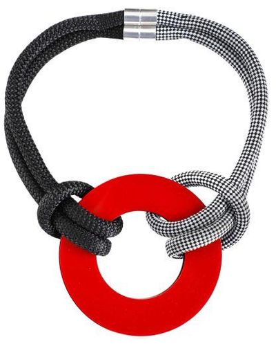 Christina Brampti Double Sided Circle Necklace - Red