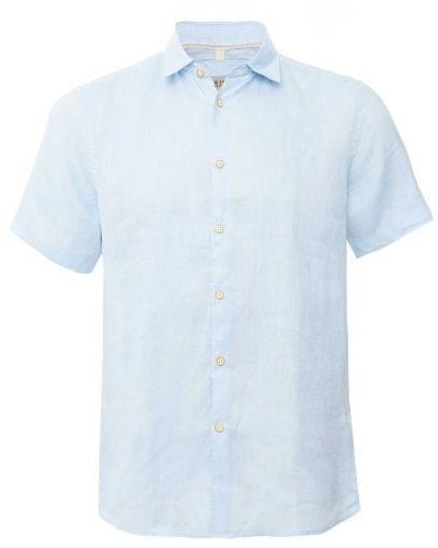 Sseinse Linen Short Sleeve Shirt - Blue