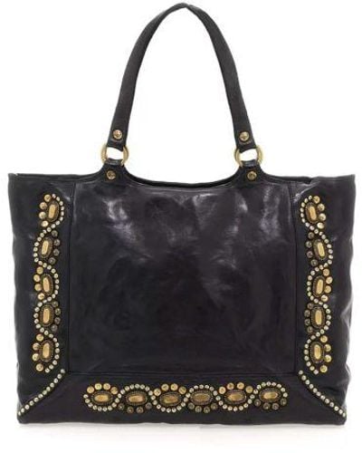 Campomaggi Cassiopea Leather Shopper Bag - Black