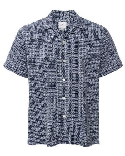 Paul Smith Casual Fit Cross-stitch Shirt - Blue