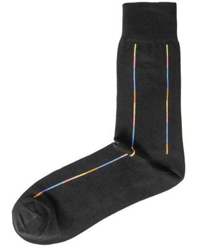 Paul Smith Thin Artist Stripe Socks - Black