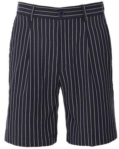 Sseinse Cotton Striped Shorts - Blue