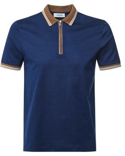 Gran Sasso Zip Tennis Polo Shirt - Blue
