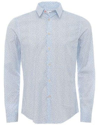 Paul Smith Tailored Fit Floral Shirt - Blue