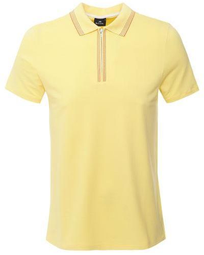 Paul Smith Zip Neck Polo Shirt - Yellow
