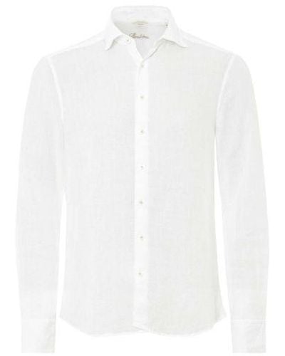 Stenströms Slimline Linen Casual Shirt - White