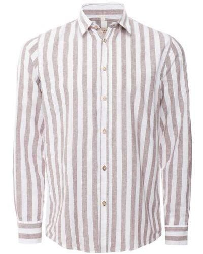 Sseinse Cotton Linen Striped Shirt - Natural
