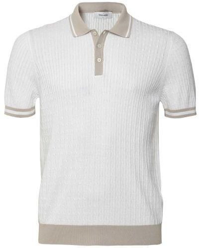 Gran Sasso Textured Knit Tennis Polo Shirt - Grey