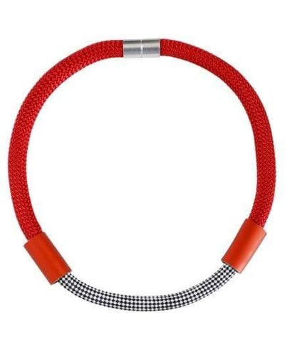 Christina Brampti Aluminium Colour Tube Necklace - Red