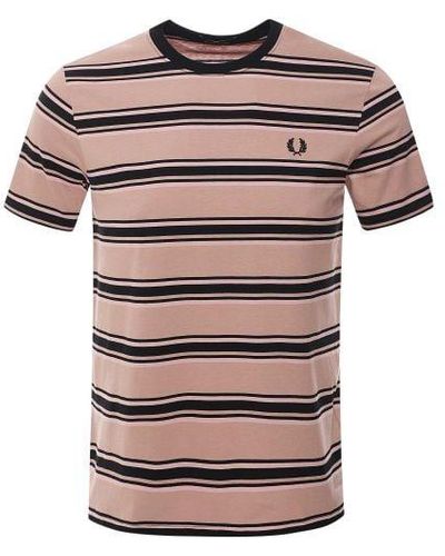 Fred Perry Striped T-shirt - Pink