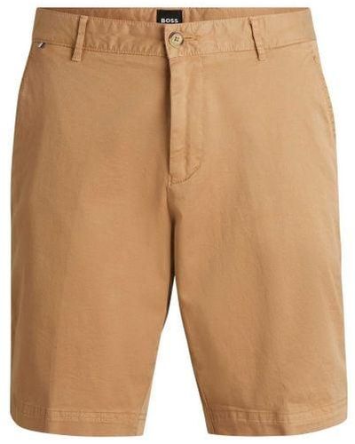 BOSS Slim Fit Slice Shorts - Natural