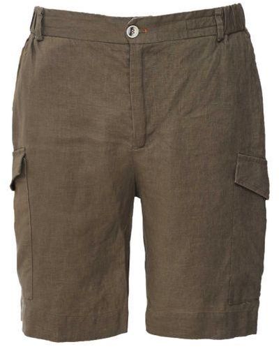 Sseinse Linen Cargo Shorts - Natural