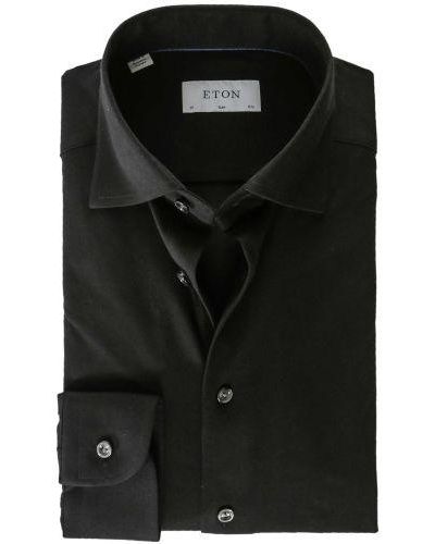 Eton Slim Fit Four-flex Shirt - Black