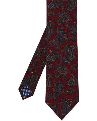 Eton Wool Paisley Tie - Red