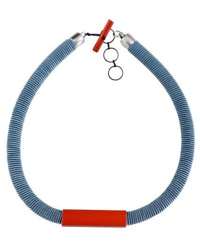 Christina Brampti Silk Cord Necklace - Blue