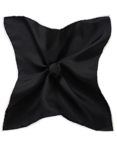 Amanda Christensen Silk Twill Pocket Square - Black