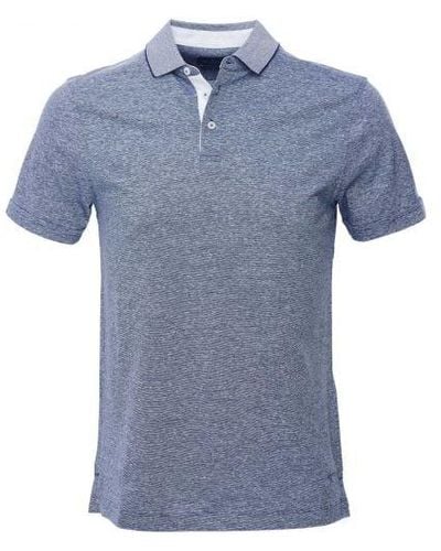 Hackett Cotton Linen Fil-à-fil Polo Shirt - Blue