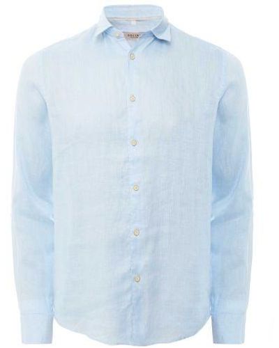 Sseinse Linen Cotton Plain Shirt - Blue