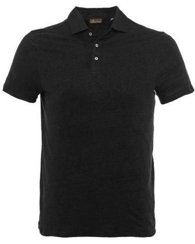 Stenströms Linen Polo Shirt - Black